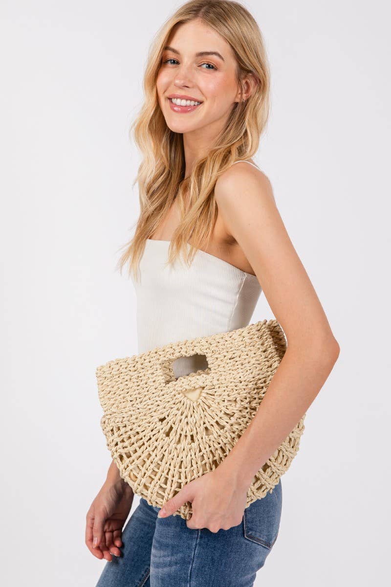 Braided Semi Circle Tote Bag