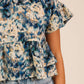 Floral Tiered Ruffle Blouse