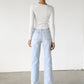 High Rise Straight Leg Denim Jeans-7106