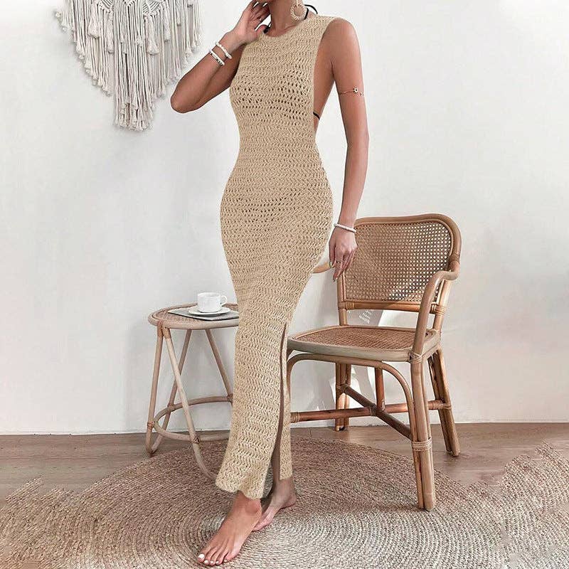 Hollow Out Slit Swim Cover Up