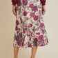 FLARE HEM FLORAL MIDI SKIRT